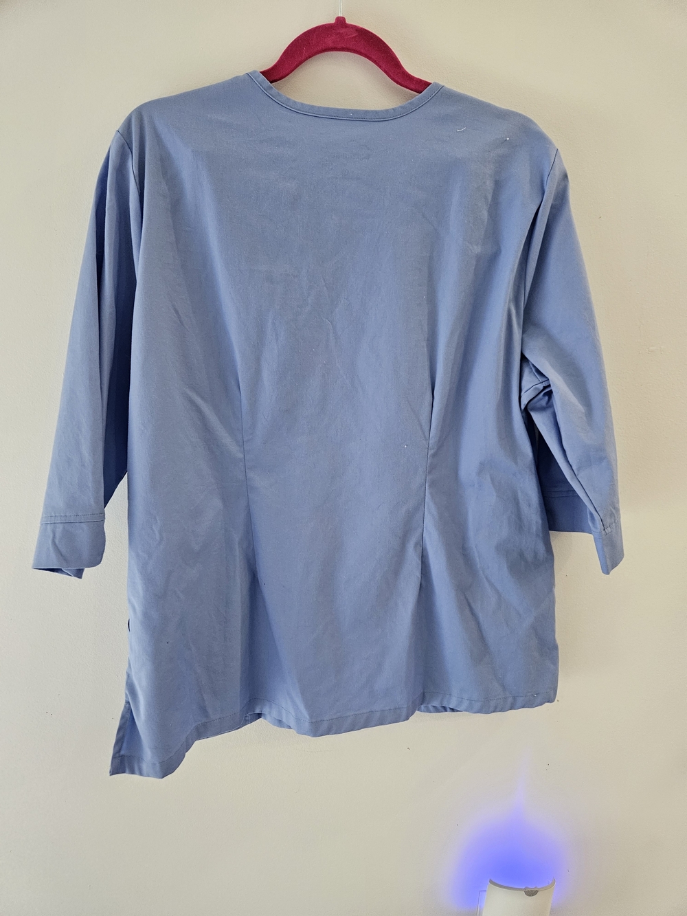 Butter light blue Butter-Soft Henley Scrub Top - Picture 3 of 7